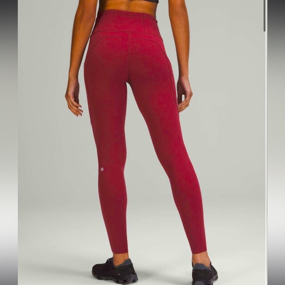 lululemon Fast and Free *Brushed High-Rise Tight 28" Mulled Wine Size 2 - Picture 1 of 15